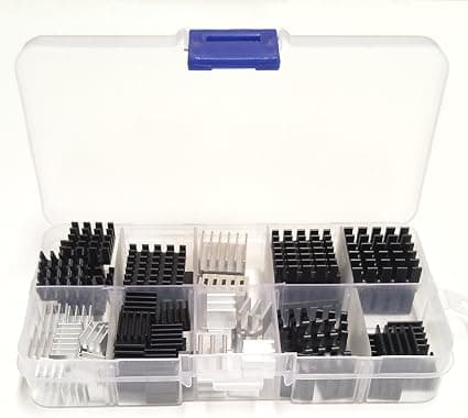 Easycargo 100pcs Heatsink Assortment Kit Small Cooler Aluminum Heat Sink Set for Cooling Laptop CPU GPU VGA RAM VRAM VRM IC LED MOSFET Transistor SCR Voltage Regulator (Without Thermal Tape)